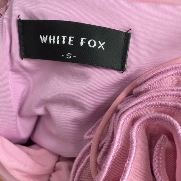 White Fox The Rosette Dusty Pink Mini Ruched Dress - Picture 5 of 5